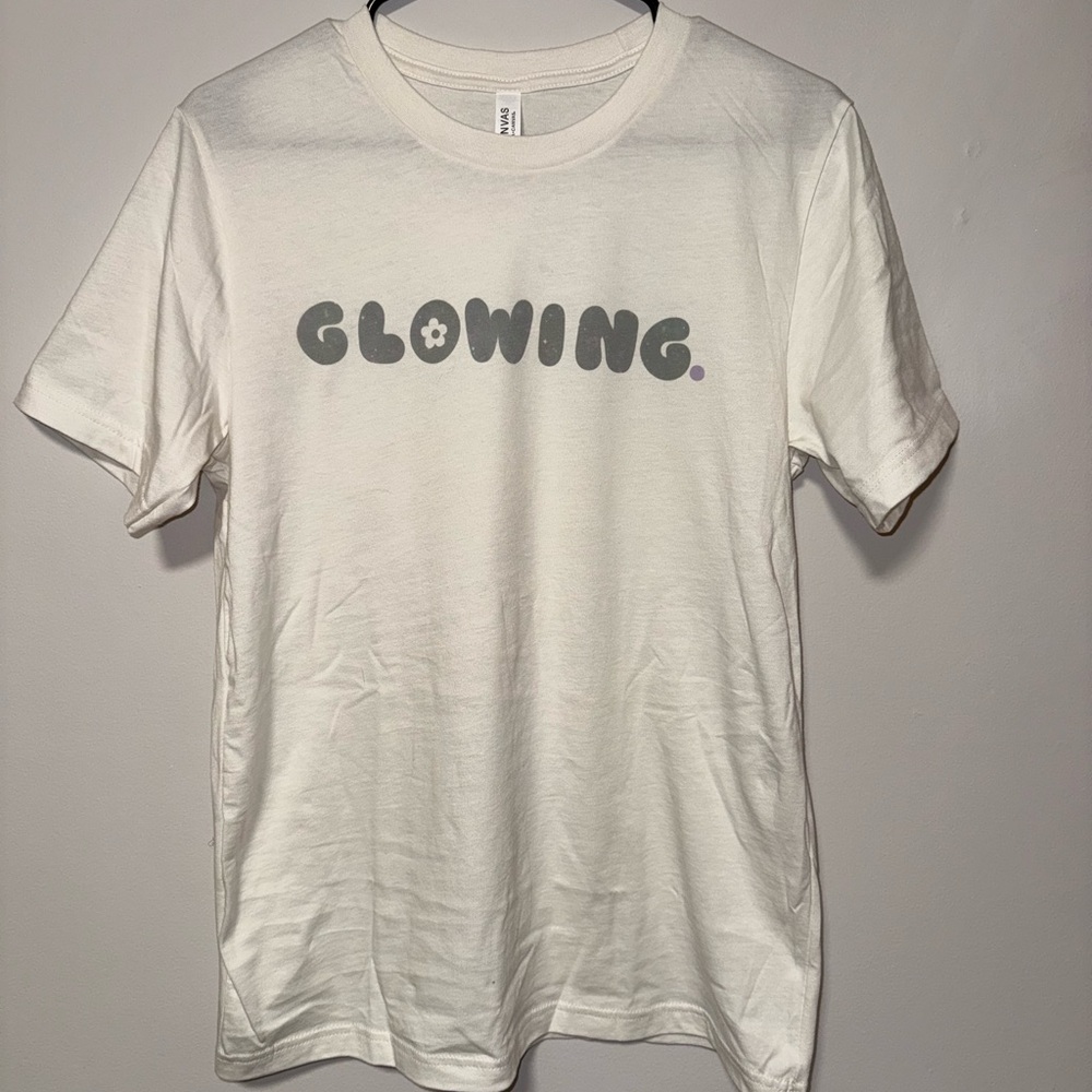 White T-Shirt with 'Glowing' Print